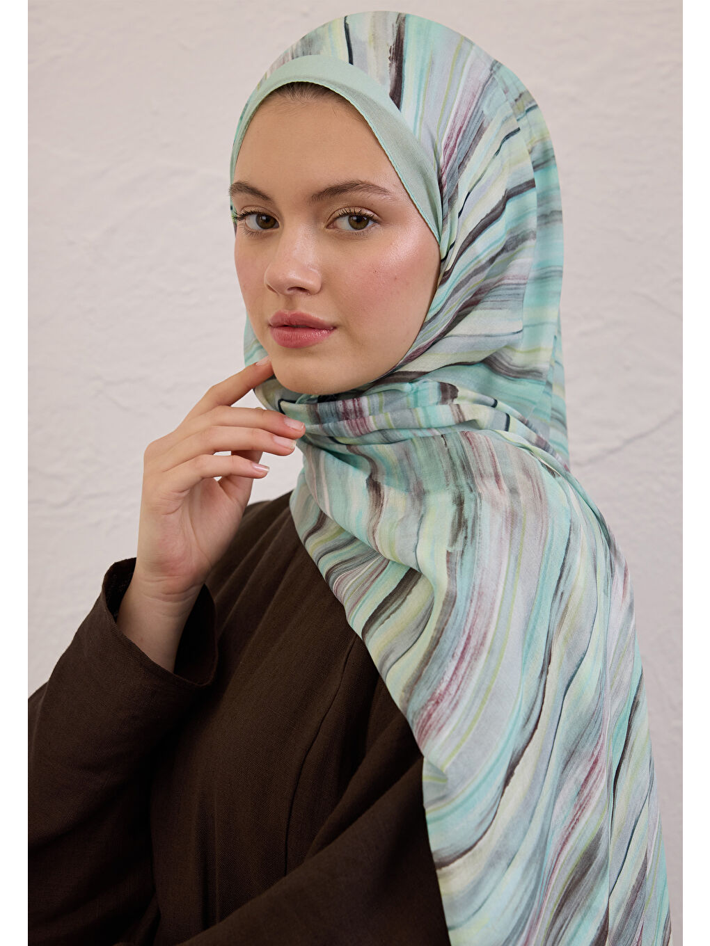 Mavi Deıa Desen Rami Şal Okyanus-2