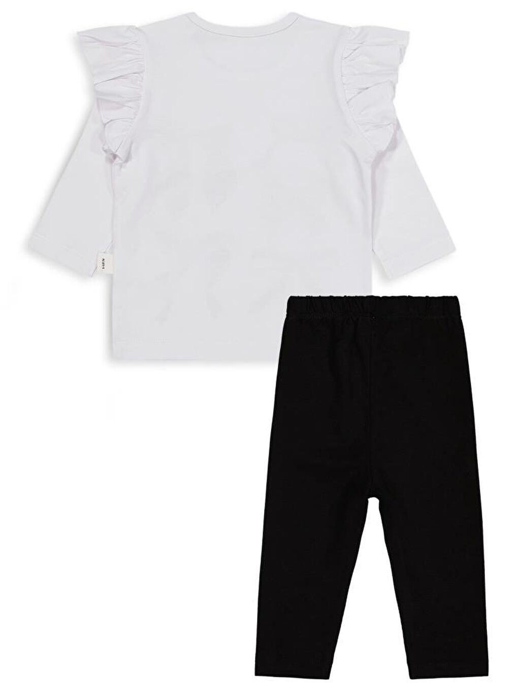 Baby Fiyonk Baskılı 6-18 Ay Takım - Beyaz 9-12 Ay-1