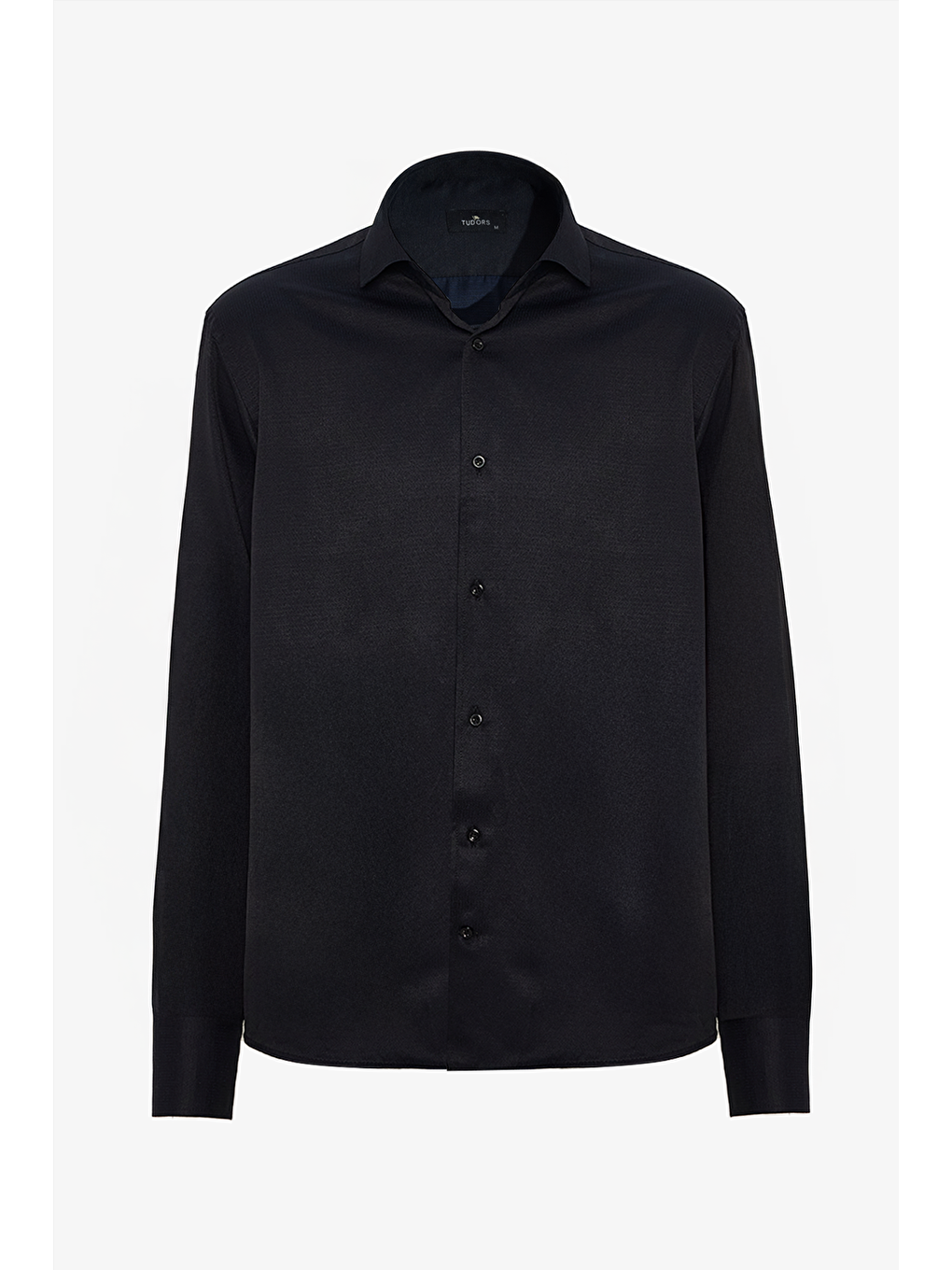 Erkek Regular Fit Klasik Kesim Pamuklu Kolay Ütü Armürlü Siyah Gömlek