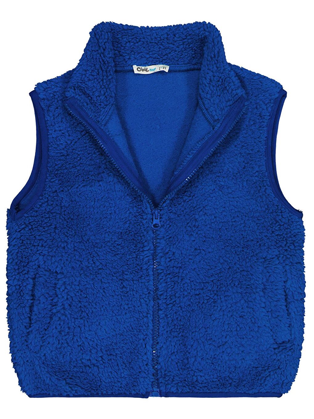 Boys Cepli Fermuarlı 2-5 Yaş Yelek - Mavi 5-6 Yaş