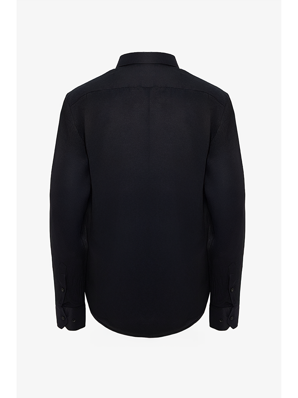 Erkek Regular Fit Klasik Kesim Pamuklu Kolay Ütü Armürlü Siyah Gömlek-5