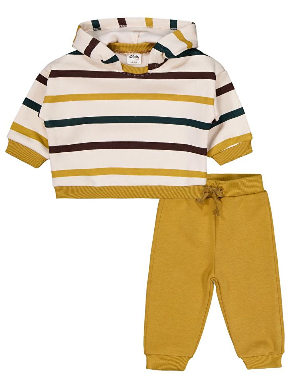 Bej Baby Dad's Little Dude 6-18 Ay Takım - Hardal 18-24 Ay