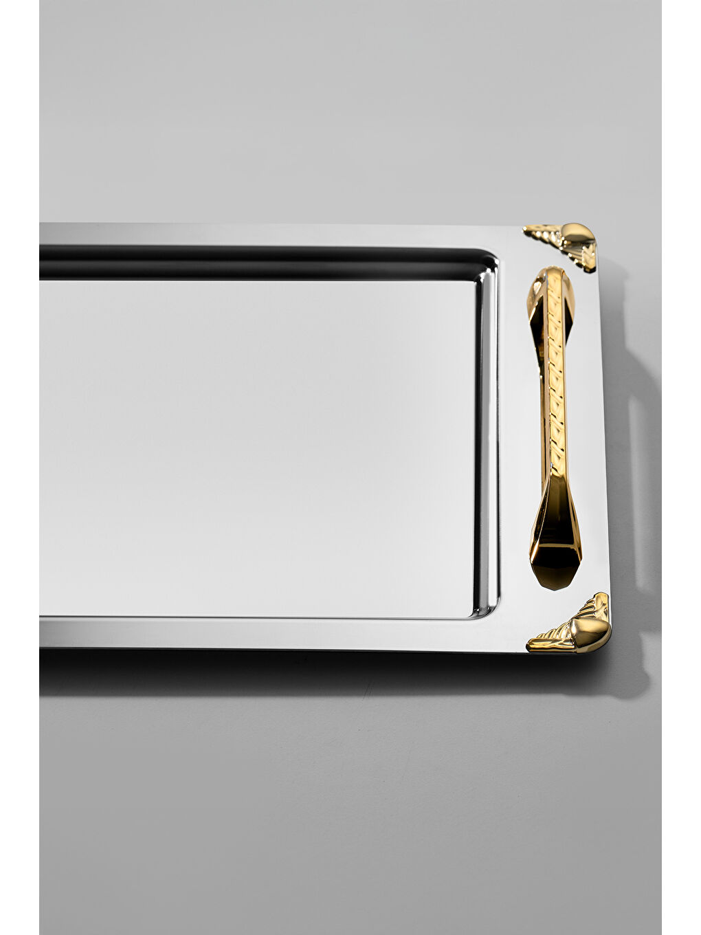 Sarı Vega Altın Saten 2'li Çelik Tepsi Seti-4