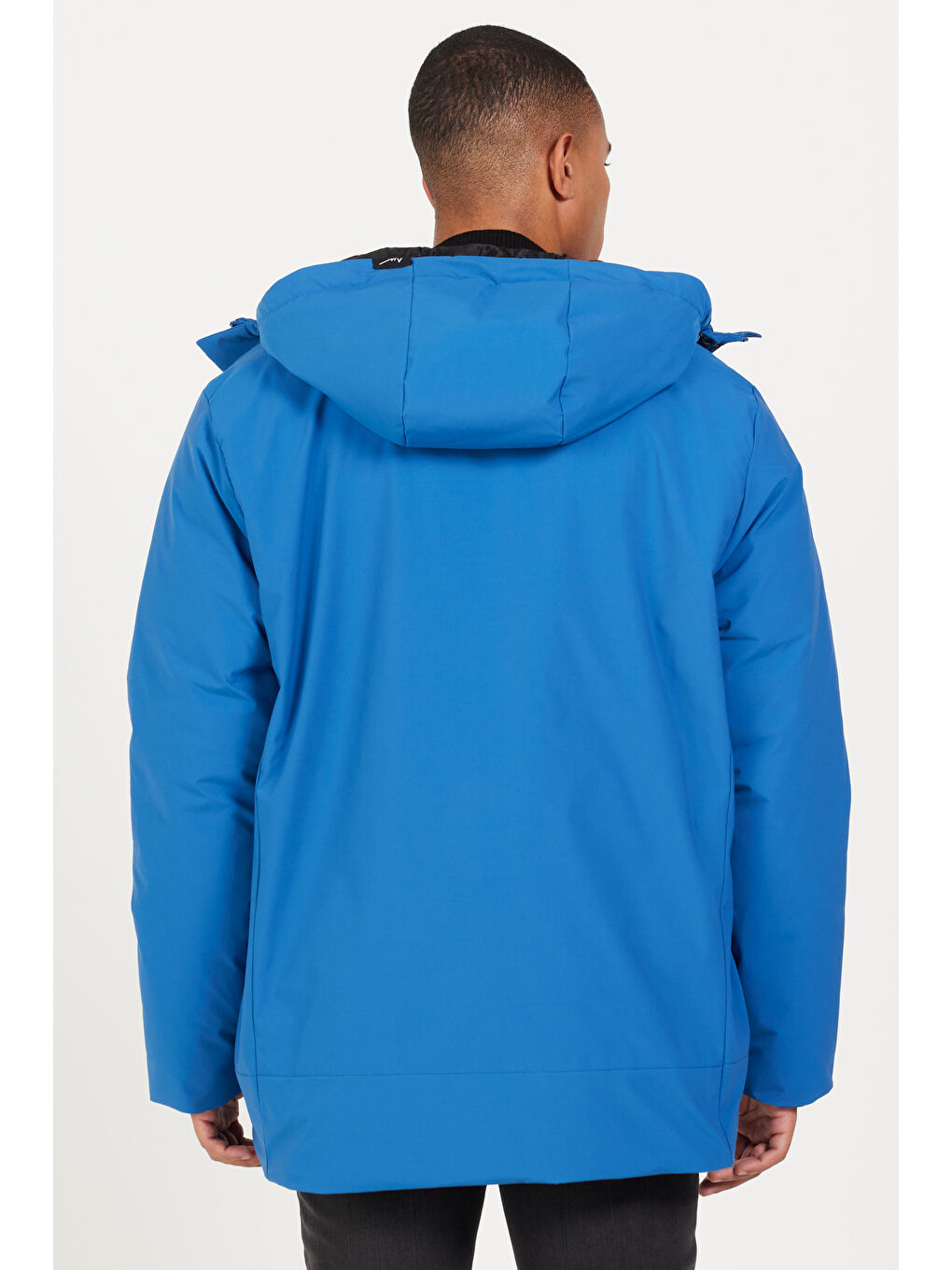 Mavi Erkek Saks Standart Fit Normal Kesim Kapüşonlu Dik Yaka Kapak Cepli Kaban-4