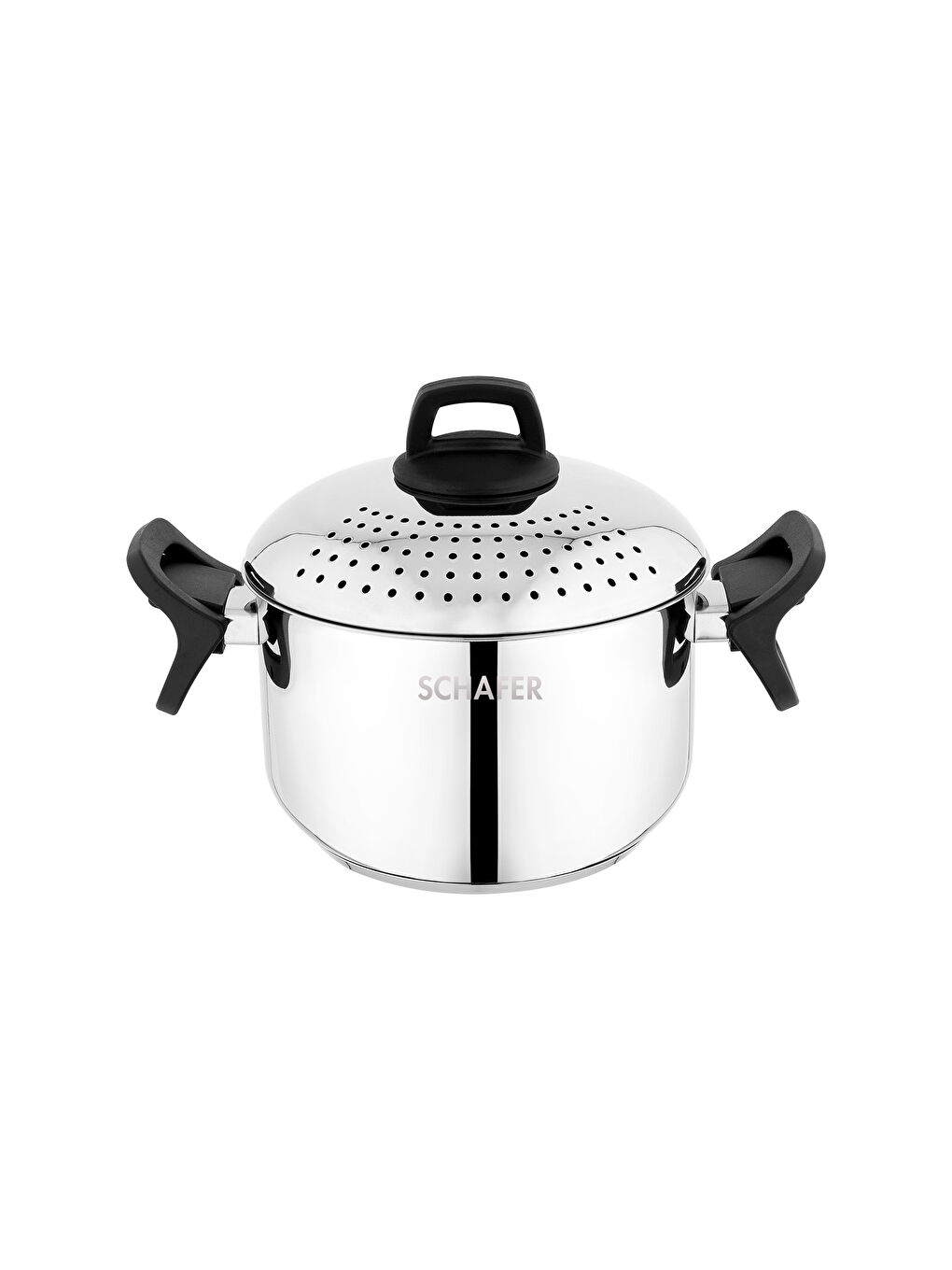 Gri Gurme Süzgeçli Makarna Tenceresi 2 Parça-Inox-2