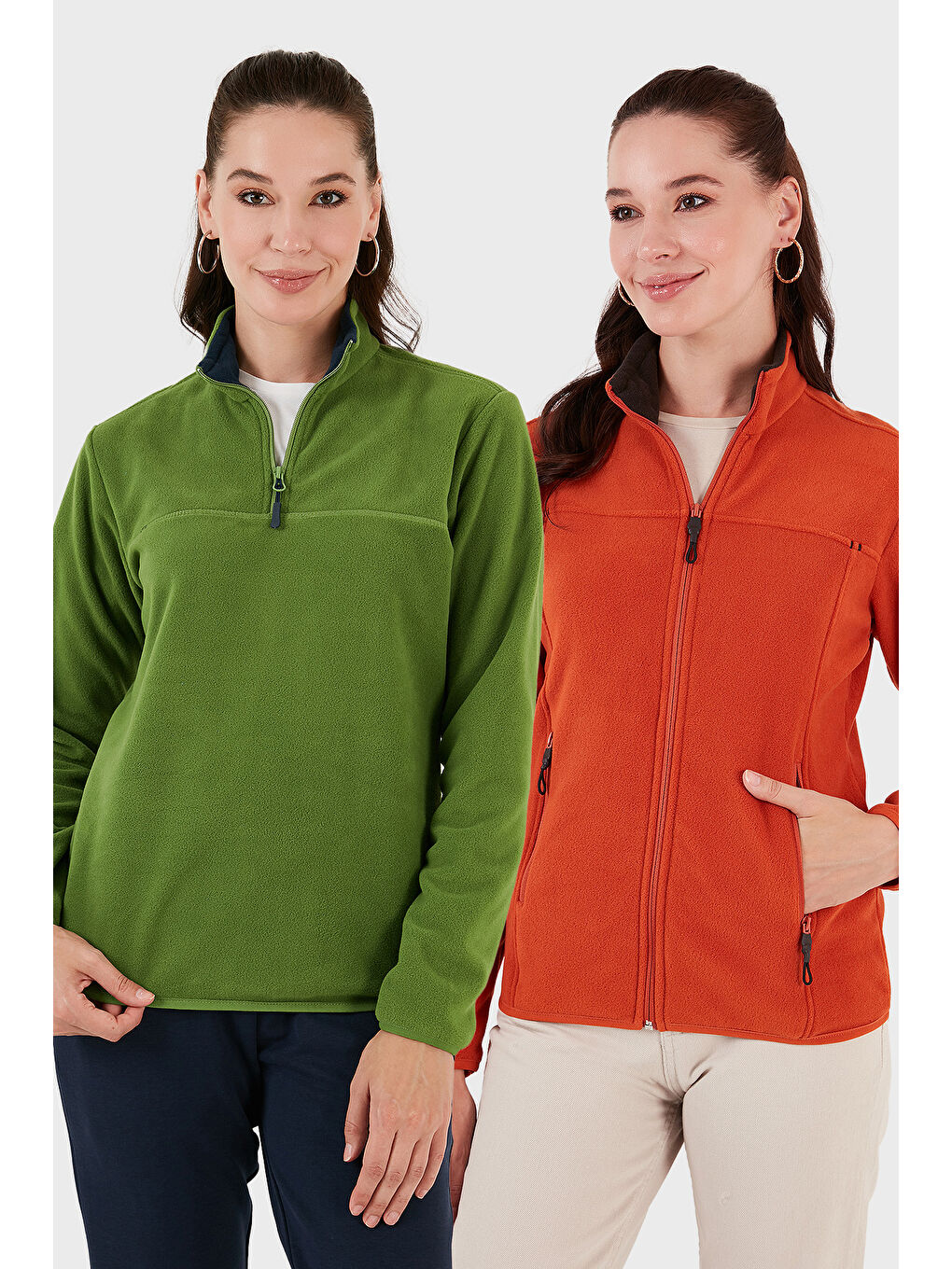 Yeşil Slim Fit Yumuşak Dokulu Anti-Pilling Tüylenme Yapmayan 2'li Paket Polar 590700200S2