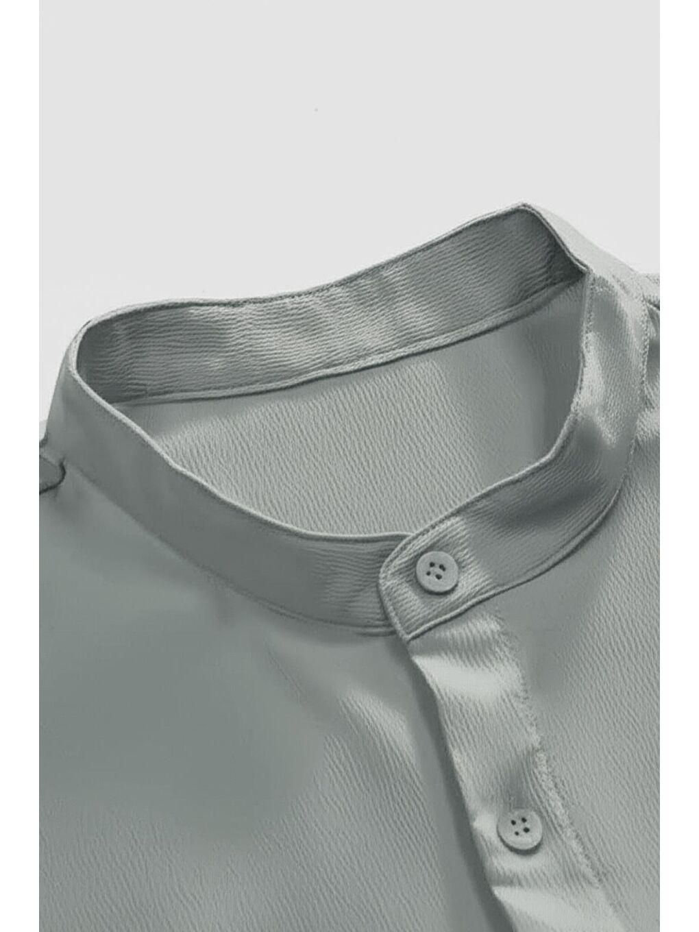 Gri Laend Slim Fit Esnek Elastanlı Kısa Kol Hakim Yaka Erkek Gömlek-2