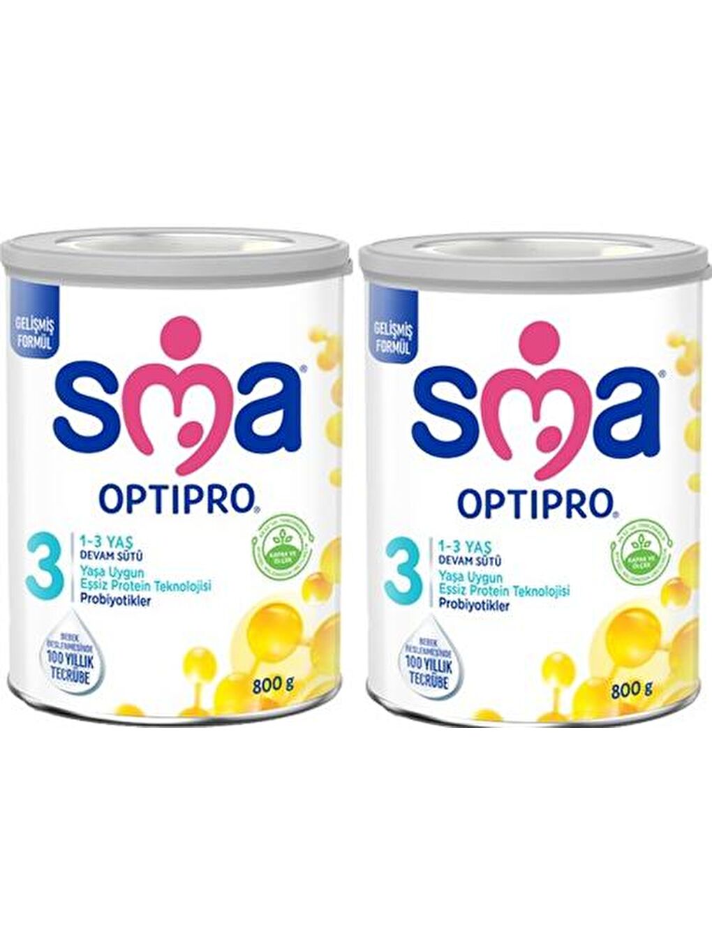 SMA Renksiz 3 Optipro  Probiyotik Devam Sütü 800 gr x 2 Adet