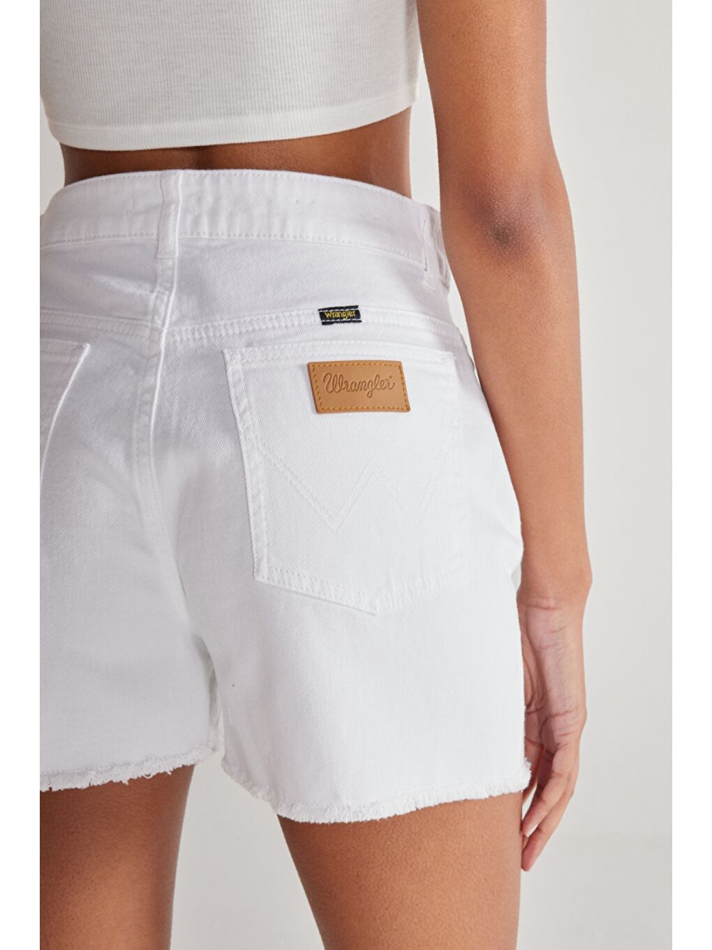 Regular Fit Normal Kesim Yüksek Bel Beyaz Esnek Jean Jean Şort-5