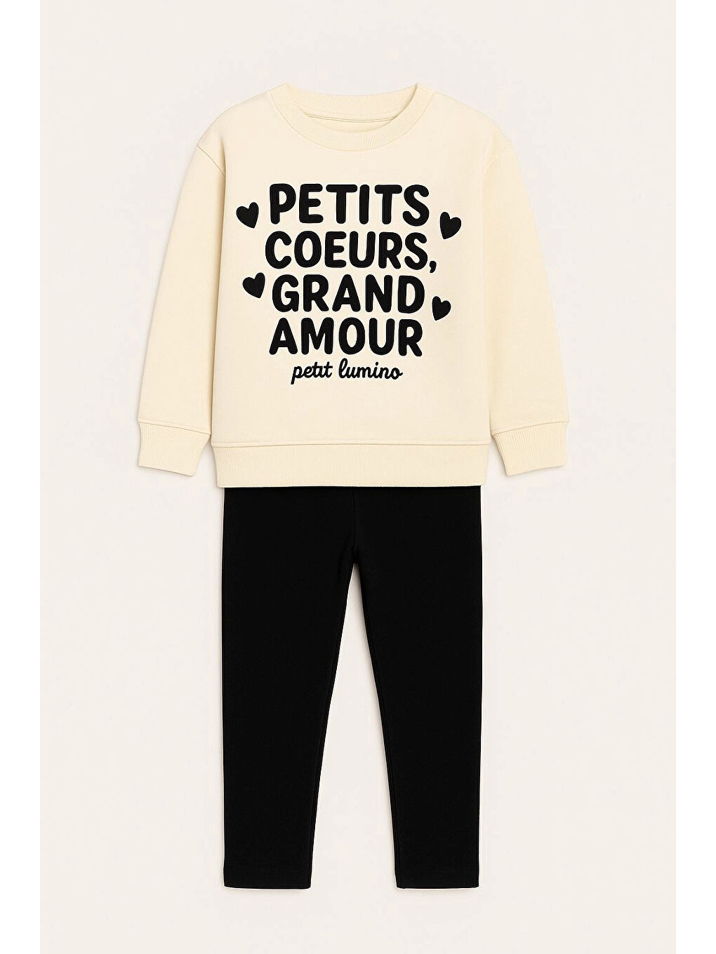 Siyah Petits Baskılı Kız Çocuk Takım 20453