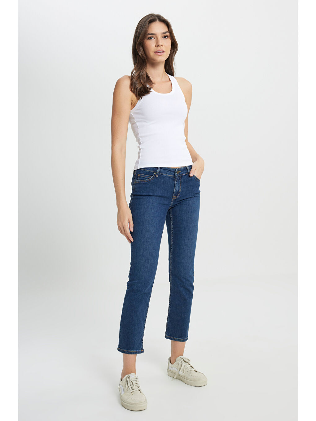 Lacivert Marion Straight Fit Normal Bel Düz Paça Jean Jean Pantolon