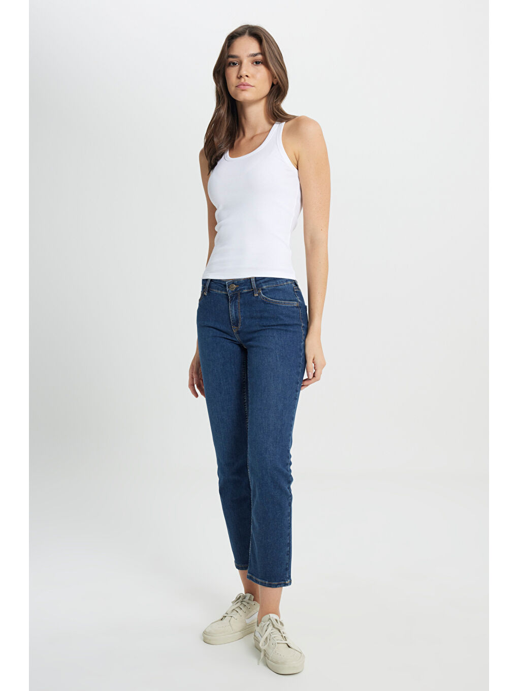 Lacivert Marion Straight Fit Normal Bel Düz Paça Jean Jean Pantolon-1