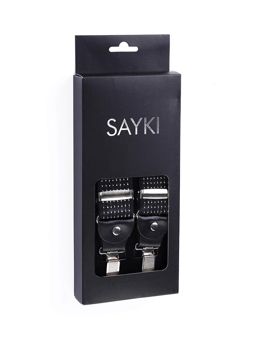 Siyah Puantiye Desenli Pantolon Askısı