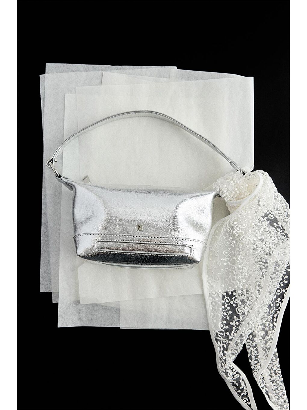 Gri Glow Mini Çanta Gümüş-2