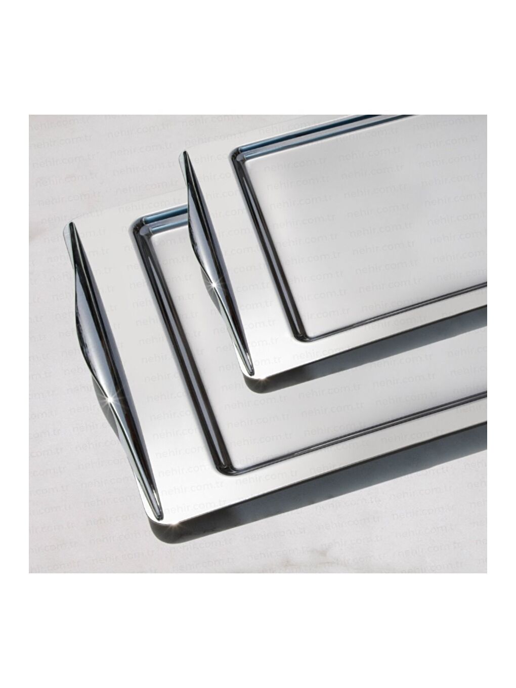 Gri Kuzey 2’li Sade Çelik Tepsi-2