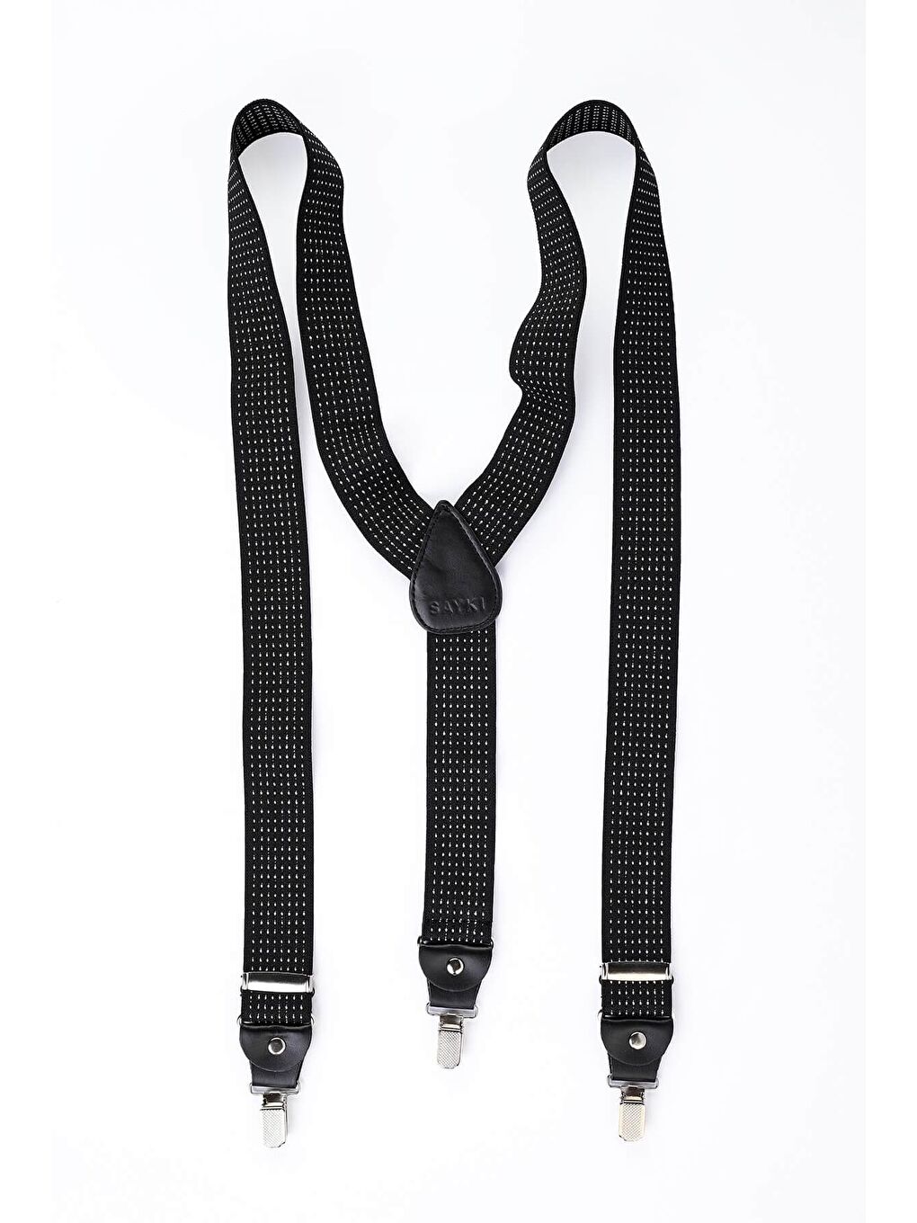 Siyah Puantiye Desenli Pantolon Askısı-1
