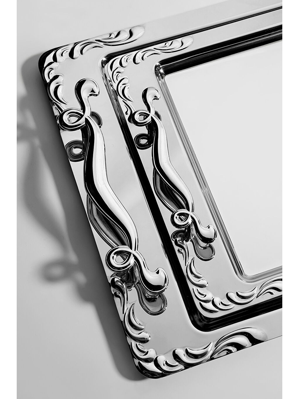 Gri Lalezar Sade 2’li Çelik Tepsi Seti-2