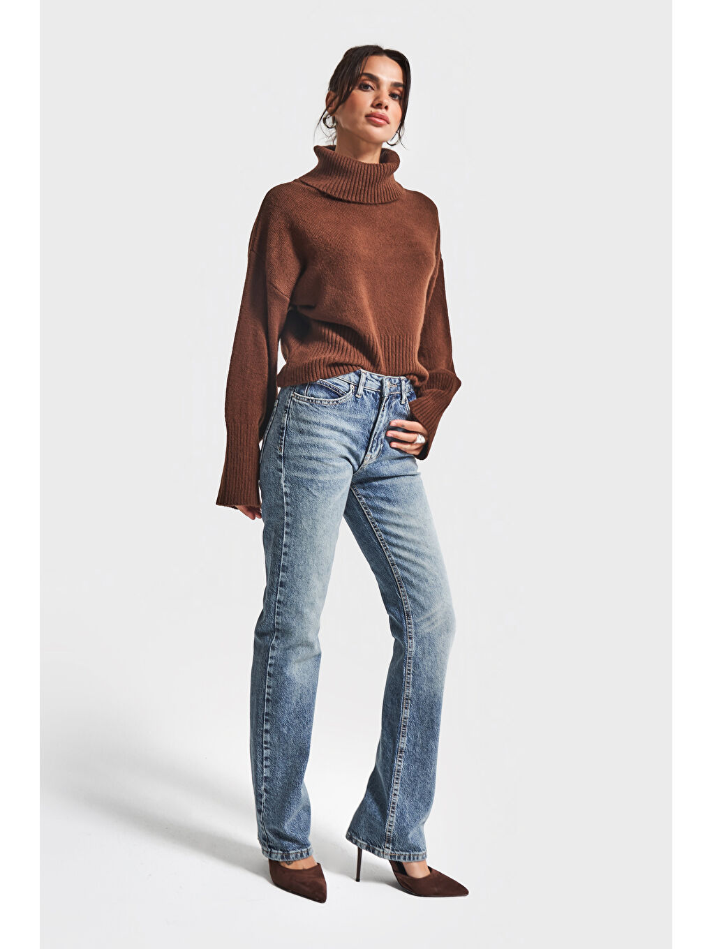 Mavi Kadın Jean Rengi 4w5-32 Düşük Bel Straight Fit %100 Pamuk Denim Jean-4