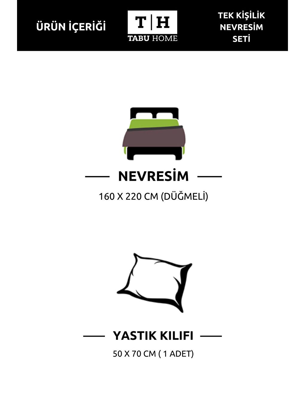 Tabu Home Beyaz Fırça Tek Kişilik Nevresim Seti - 1