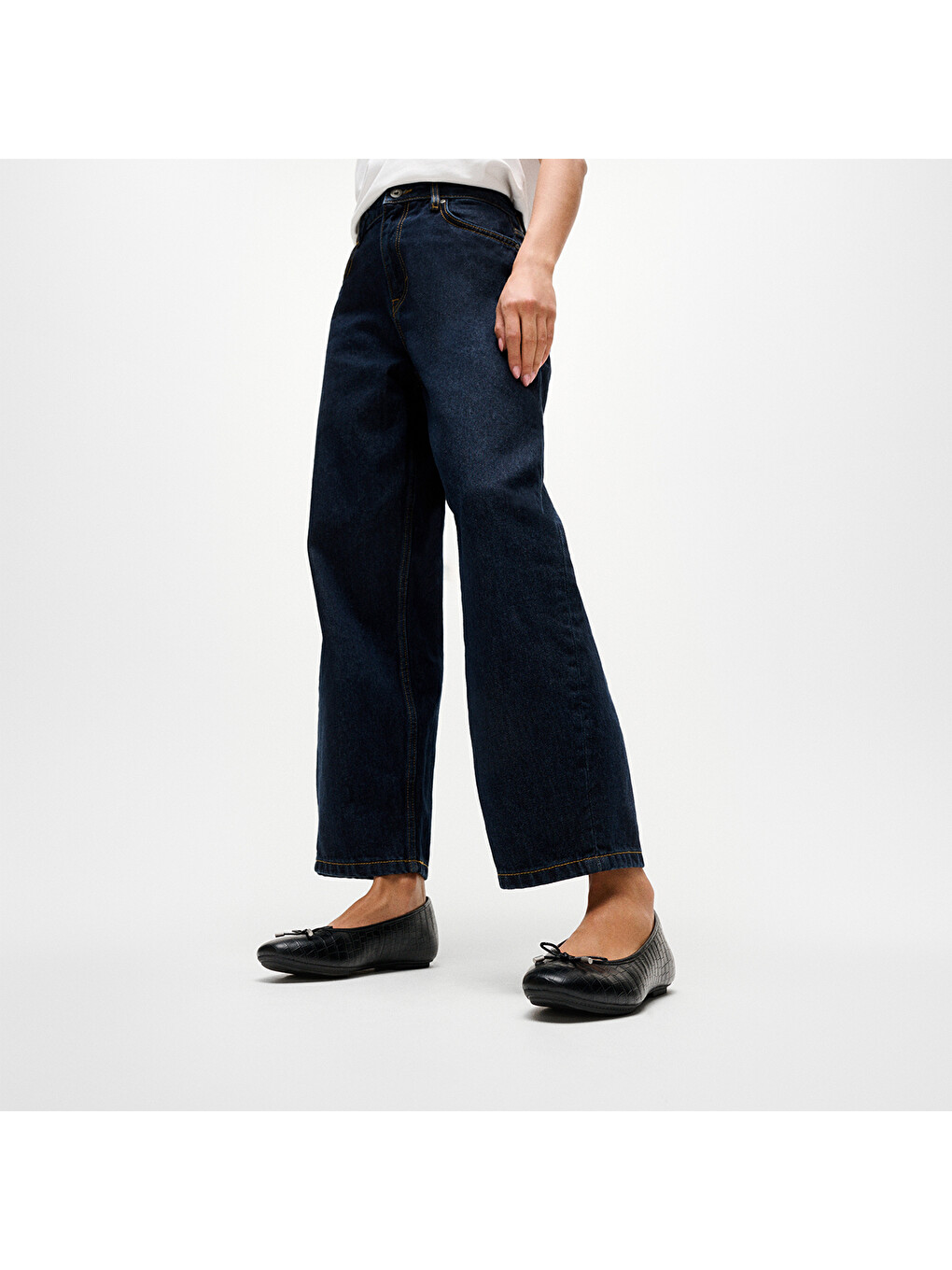 Siyah Kadın Babet AAI-090/E19 DELICATO CROCODILE BALLERINAS-1