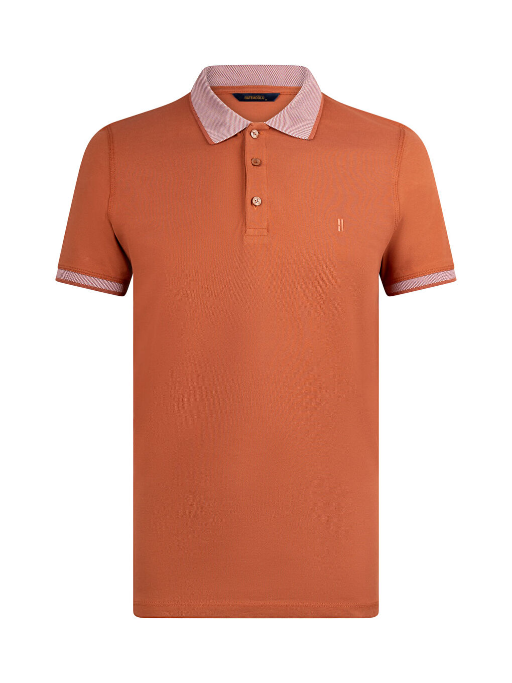 Kahverengi Kiremit Regular Fit 100% Pamuklu Polo Yaka Tişört