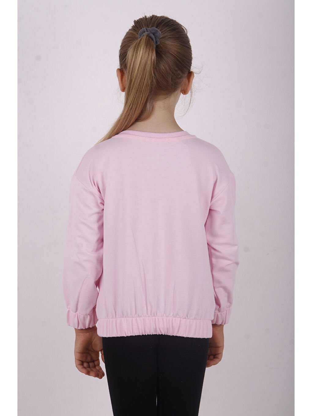 Pembe Kız Çocuk You Wish Baskılı Sweatshirt-1