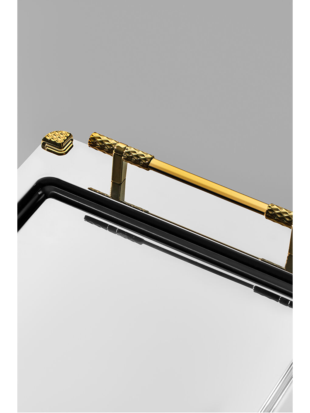 Sarı Paris Altın Saten Çelik Çay Tepsi-2