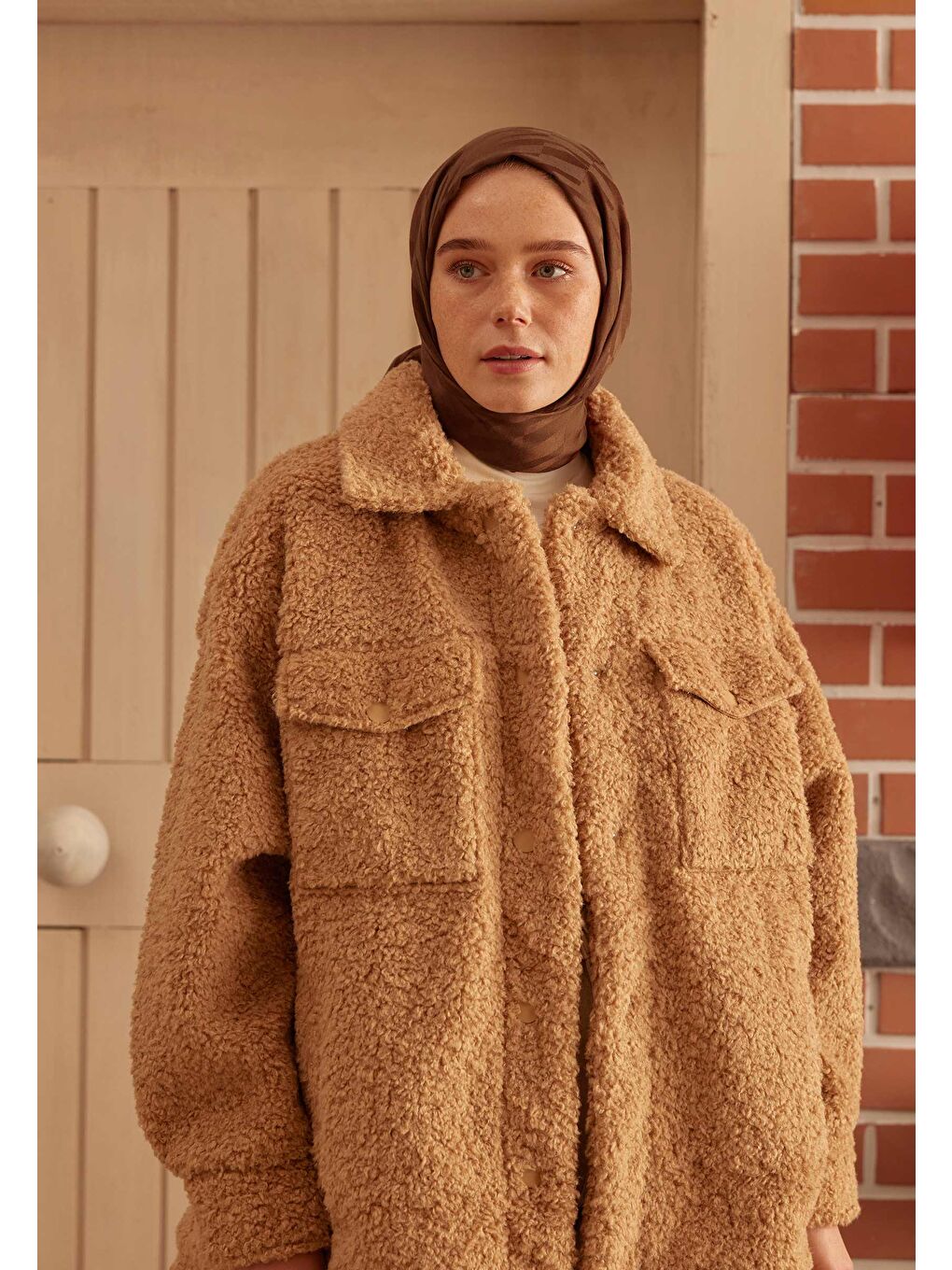 Kahverengi Dublın Jakarlı Şal Kakao-1