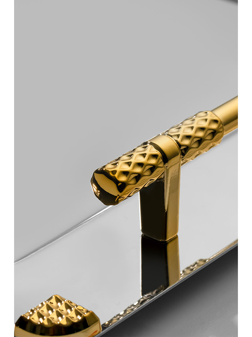 Sarı Paris Altın Saten Çelik Çay Tepsi-3