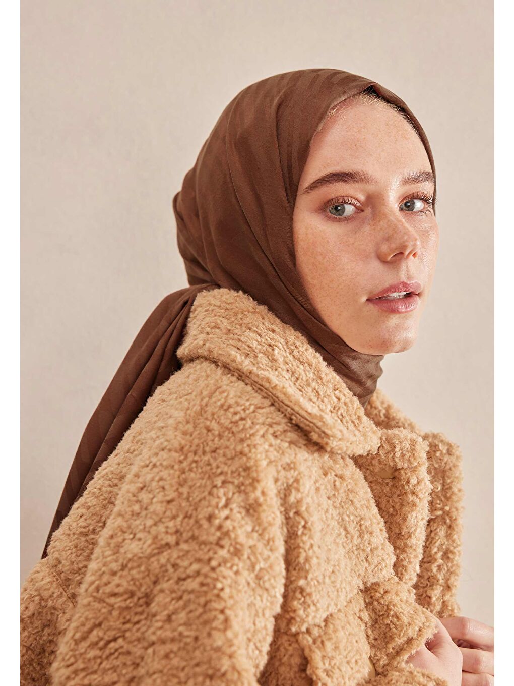 Kahverengi Dublın Jakarlı Şal Kakao-2