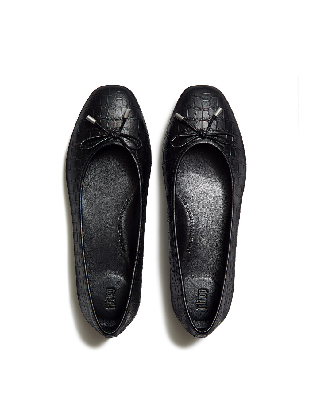 Siyah Kadın Babet AAI-090/E19 DELICATO CROCODILE BALLERINAS-2
