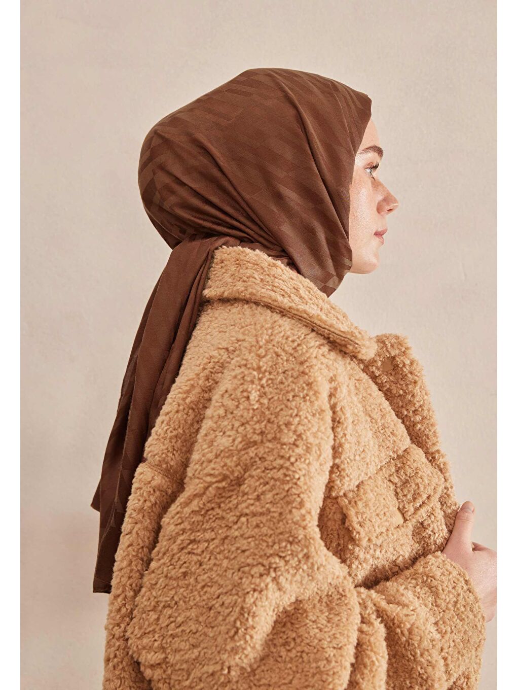 Kahverengi Dublın Jakarlı Şal Kakao-3