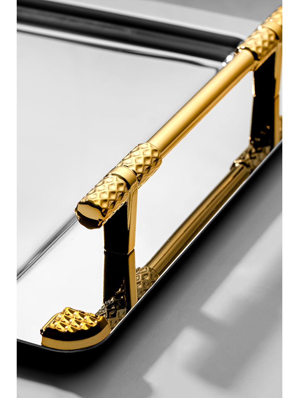 Sarı Paris Altın Saten 2'li Çelik Tepsi Seti-1