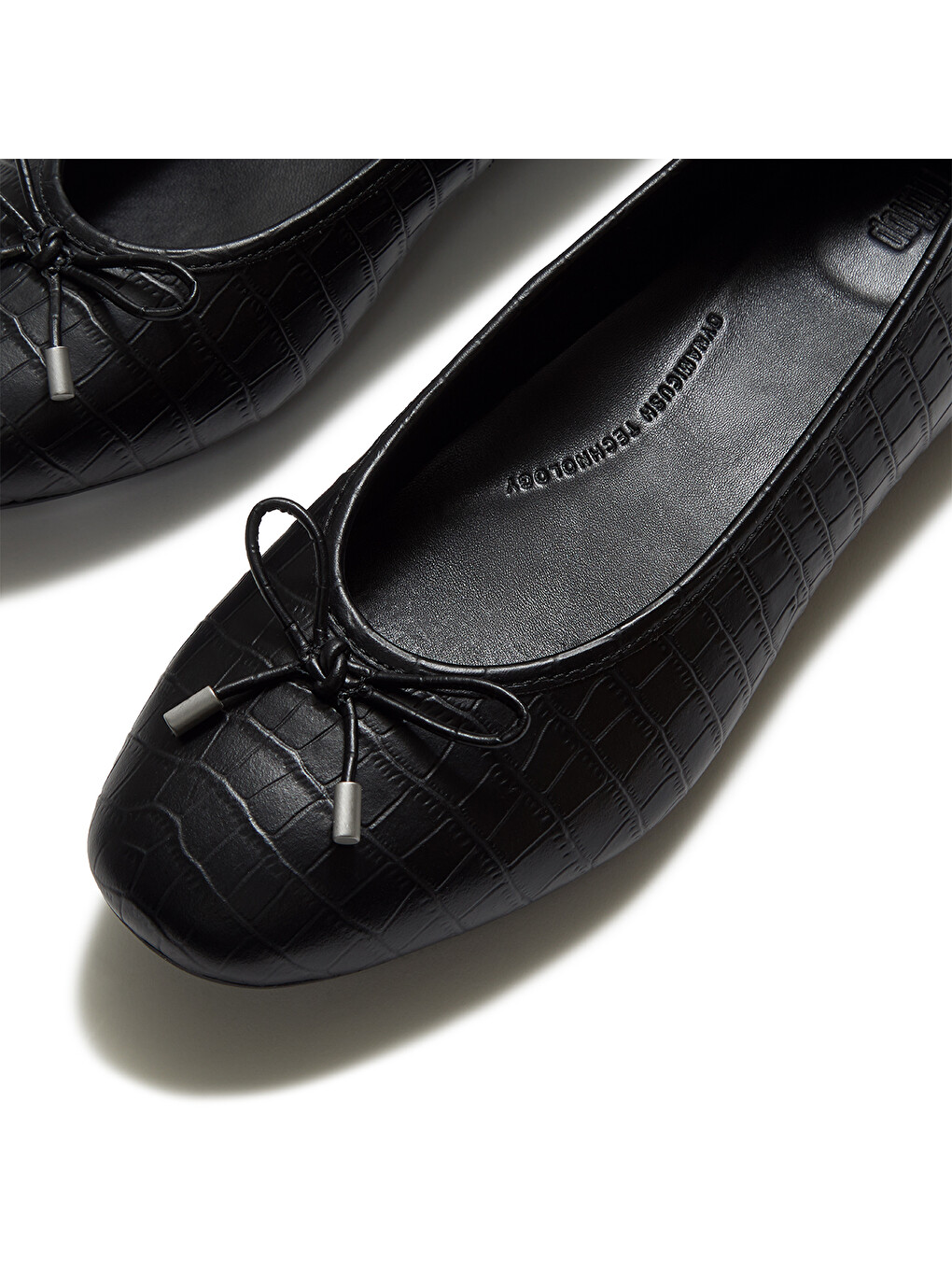 Siyah Kadın Babet AAI-090/E19 DELICATO CROCODILE BALLERINAS-3