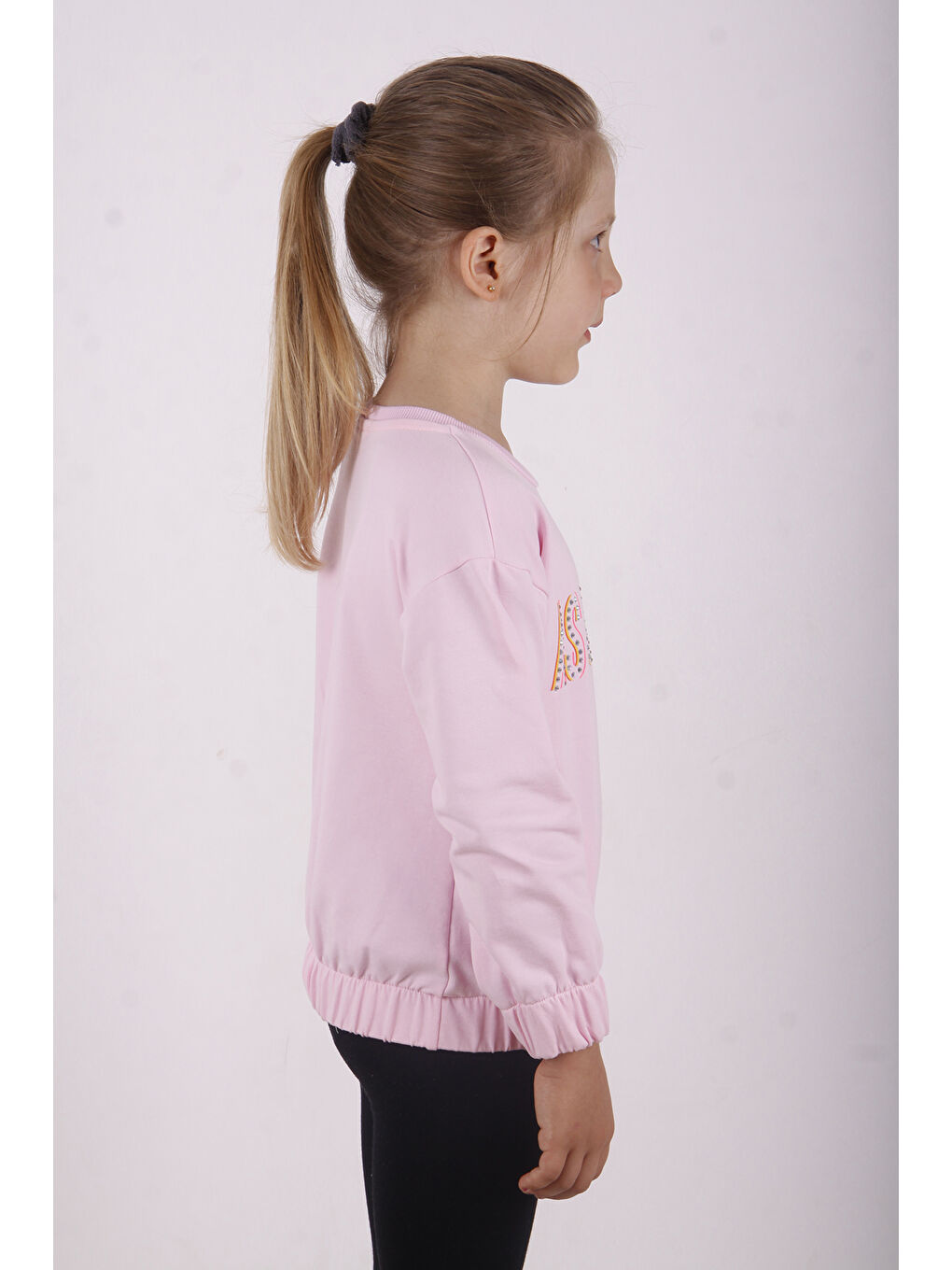 Pembe Kız Çocuk You Wish Baskılı Sweatshirt-2