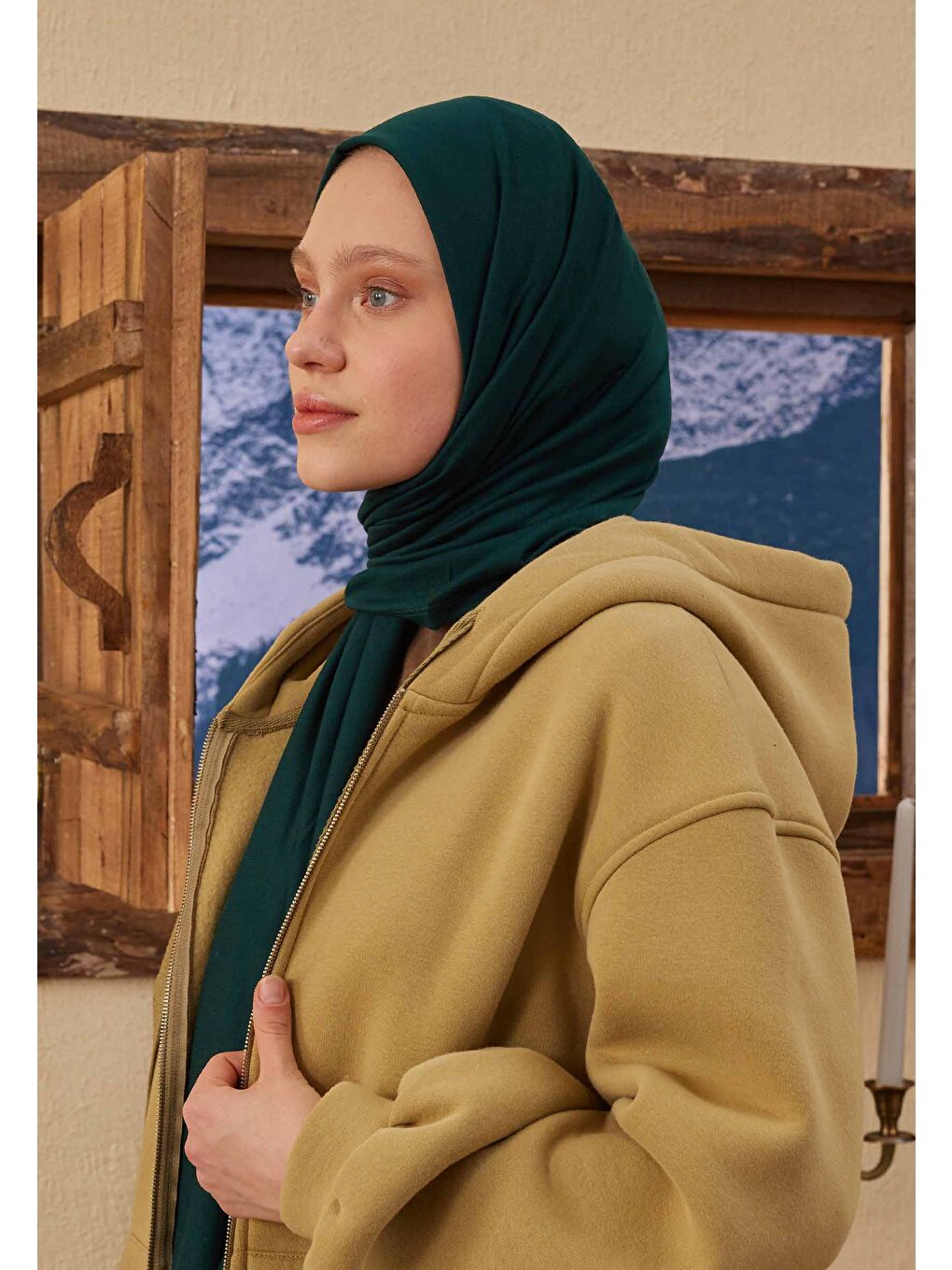 Penye Şal Koyu Yeşil-3