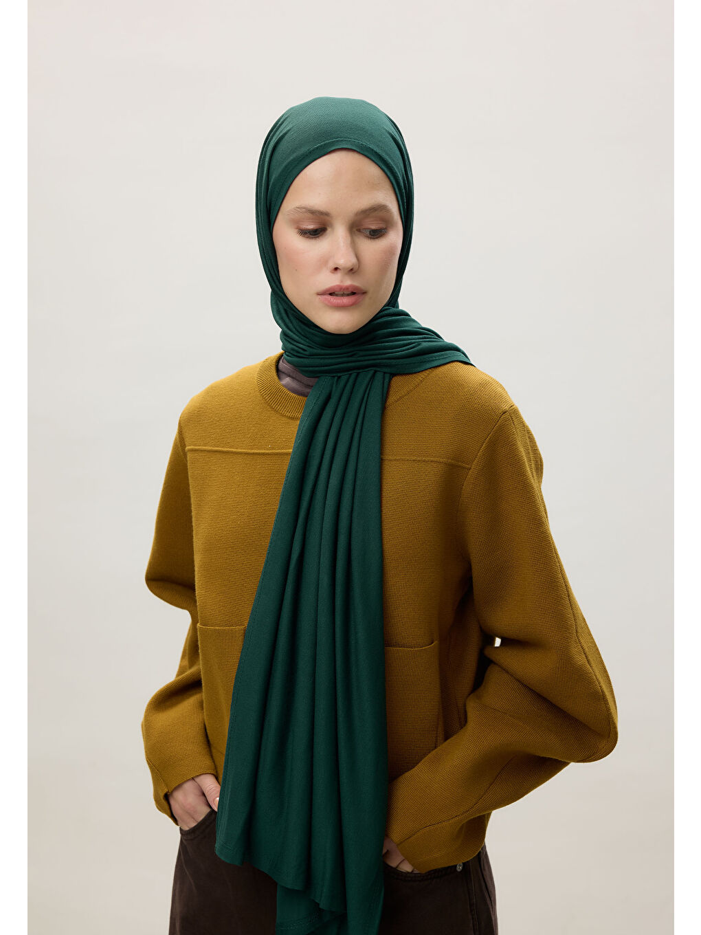 Penye Şal Koyu Yeşil-4