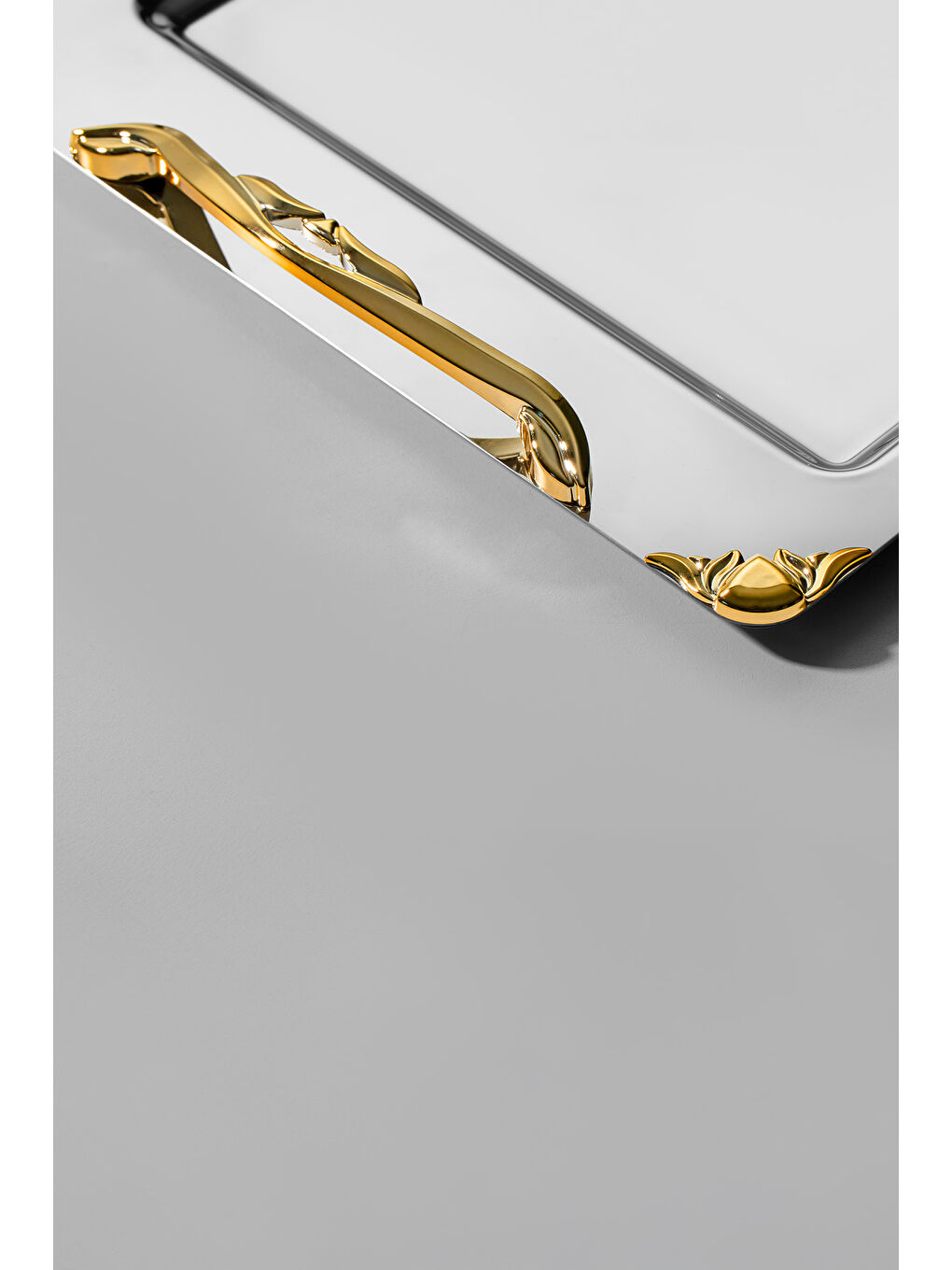 Sarı Sare Altın Saten 2'li Çelik Tepsi Seti-3