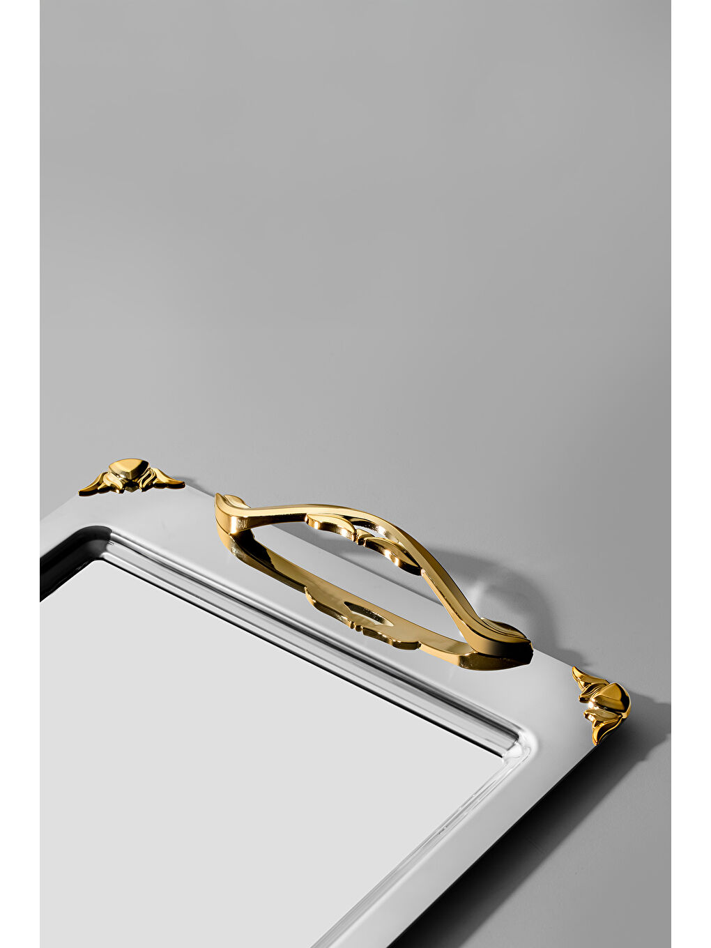 Sarı Sare Altın Saten 2'li Çelik Tepsi Seti-4