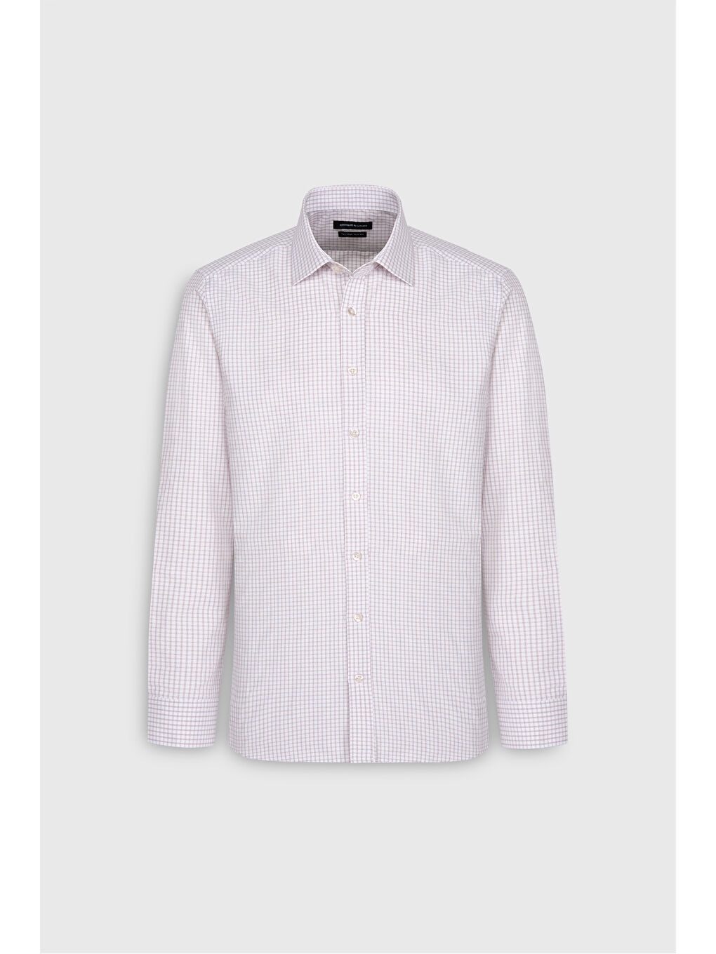 Erkek Beyaz-Bej Pamuklu Oxford Slim Fit Dar Kesim Klasik Yaka Armürlü Gömlek-5