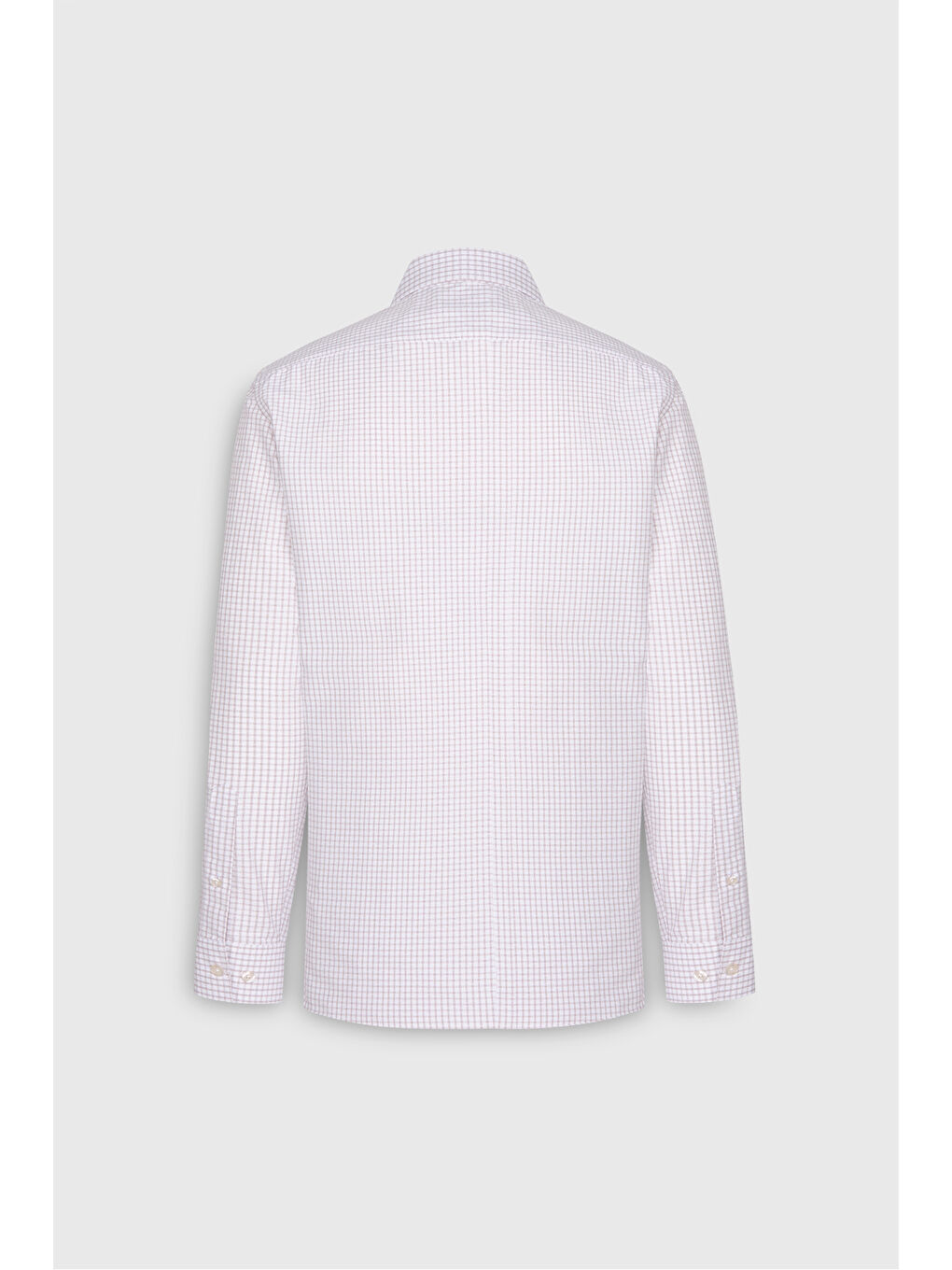 Erkek Beyaz-Bej Pamuklu Oxford Slim Fit Dar Kesim Klasik Yaka Armürlü Gömlek-8