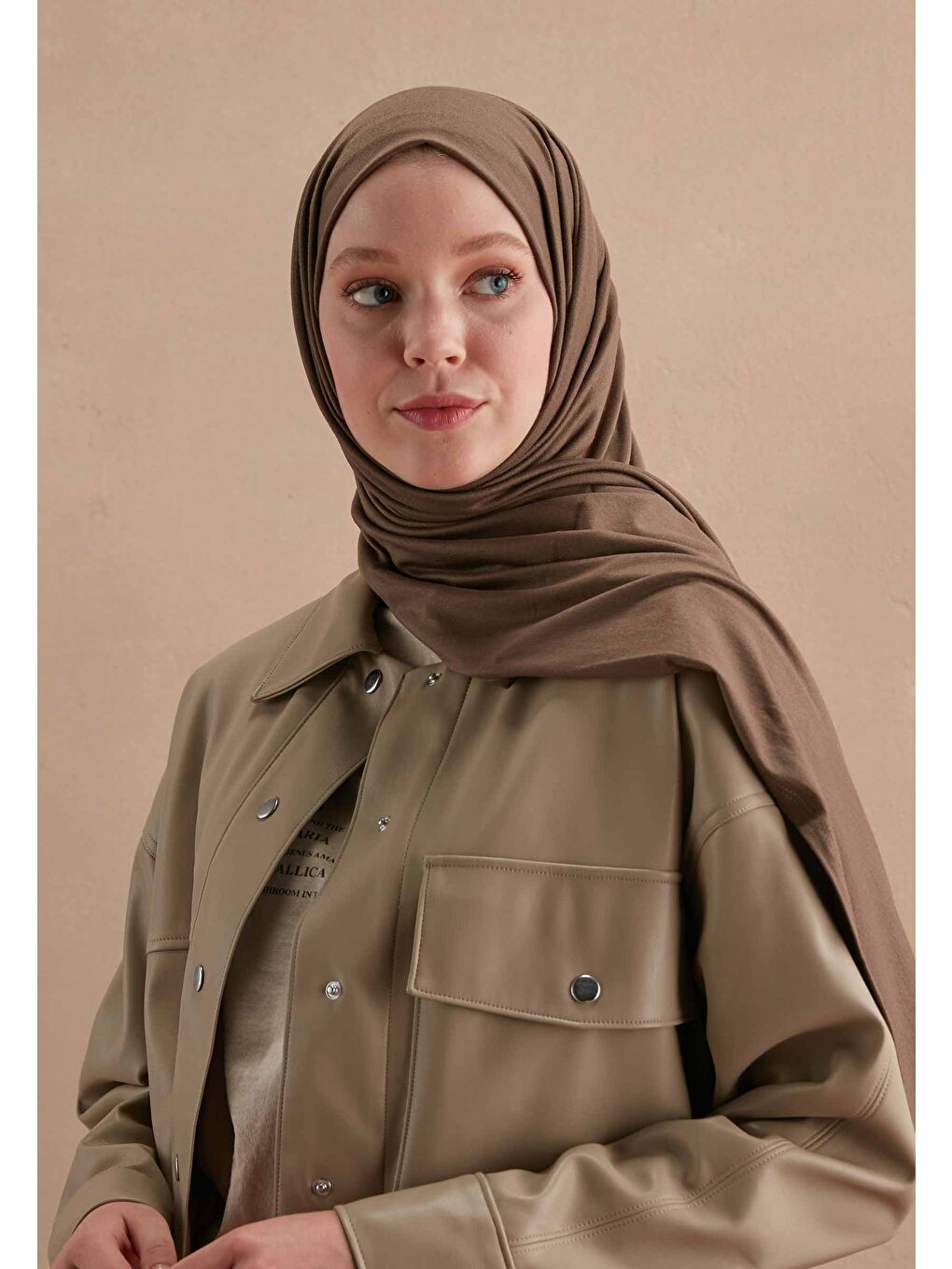 Kahverengi Penye Şal Tozlu Kahve-1