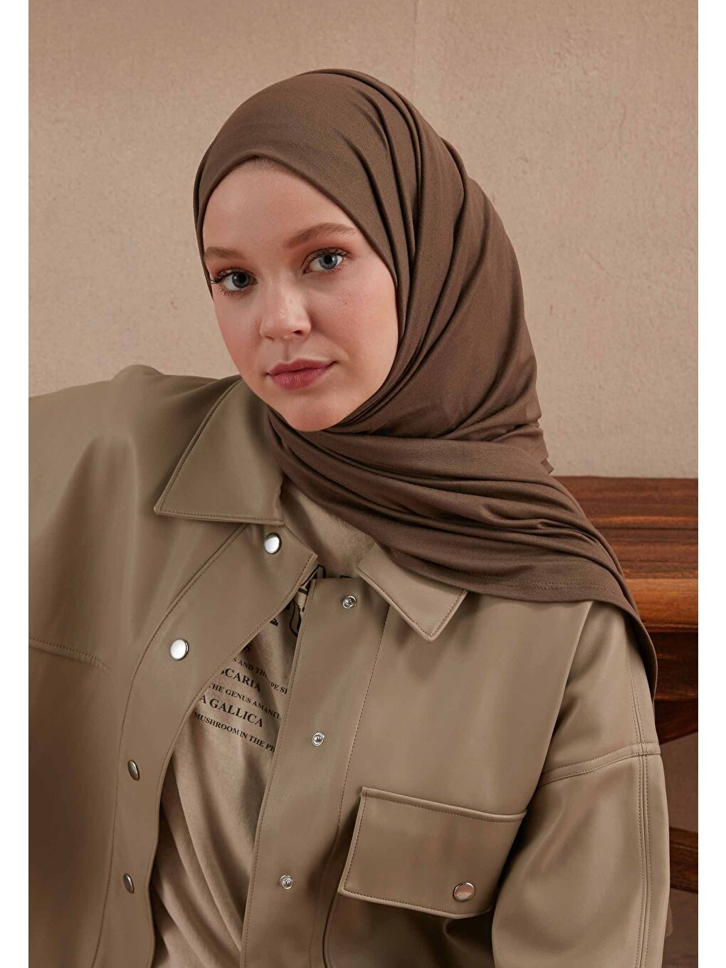 Kahverengi Penye Şal Tozlu Kahve-2