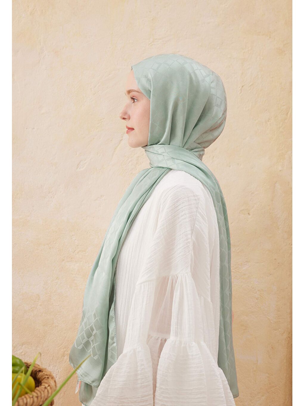 Dıamond Jakarlı Şal Mint Yeşili-3