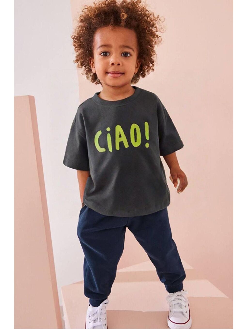 Yeşil Unisex Bisiklet Yaka Baskılı Tshirt