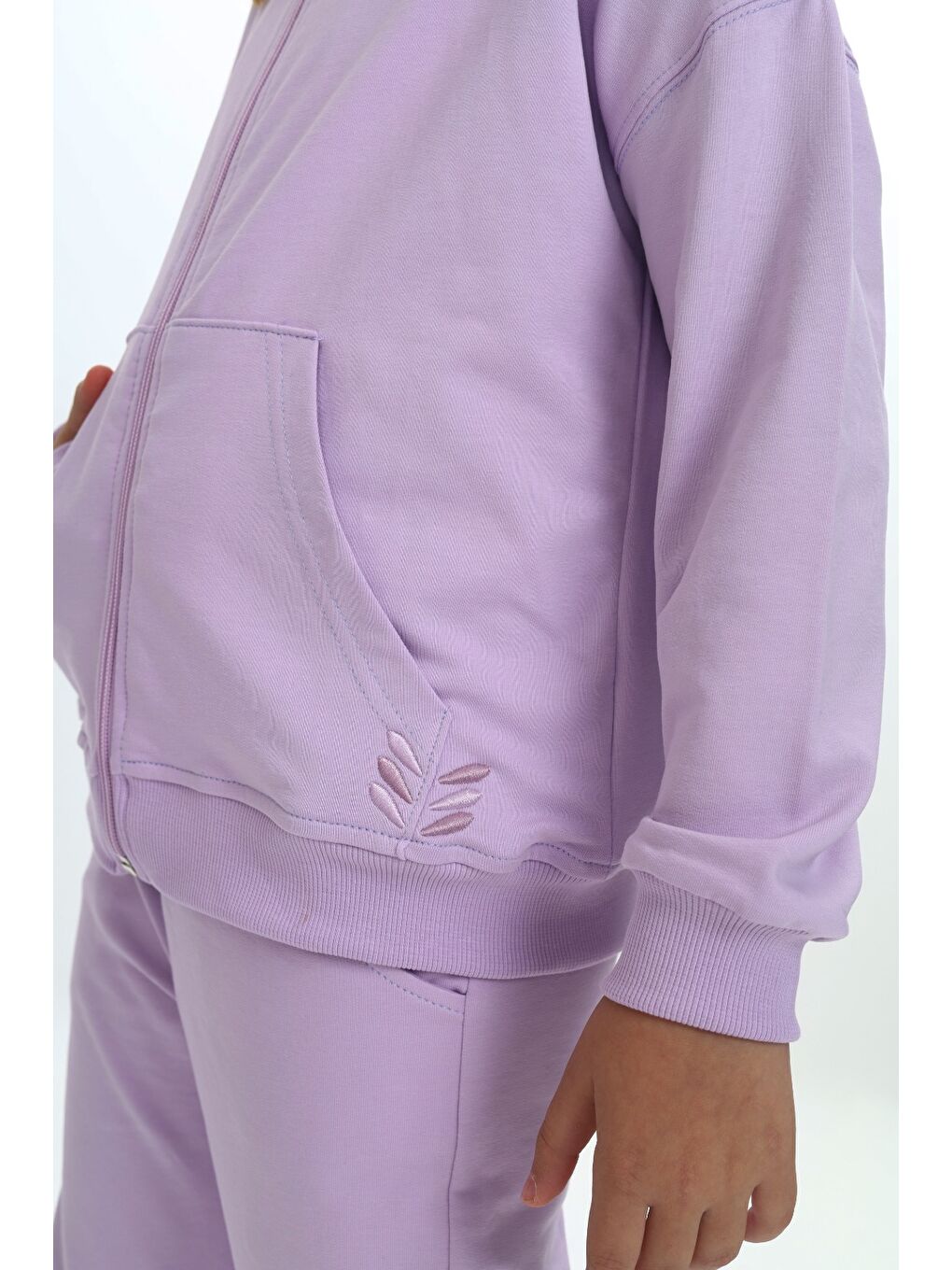 Lila Kız Çocuk Nakışlı Eşofman Takım-4