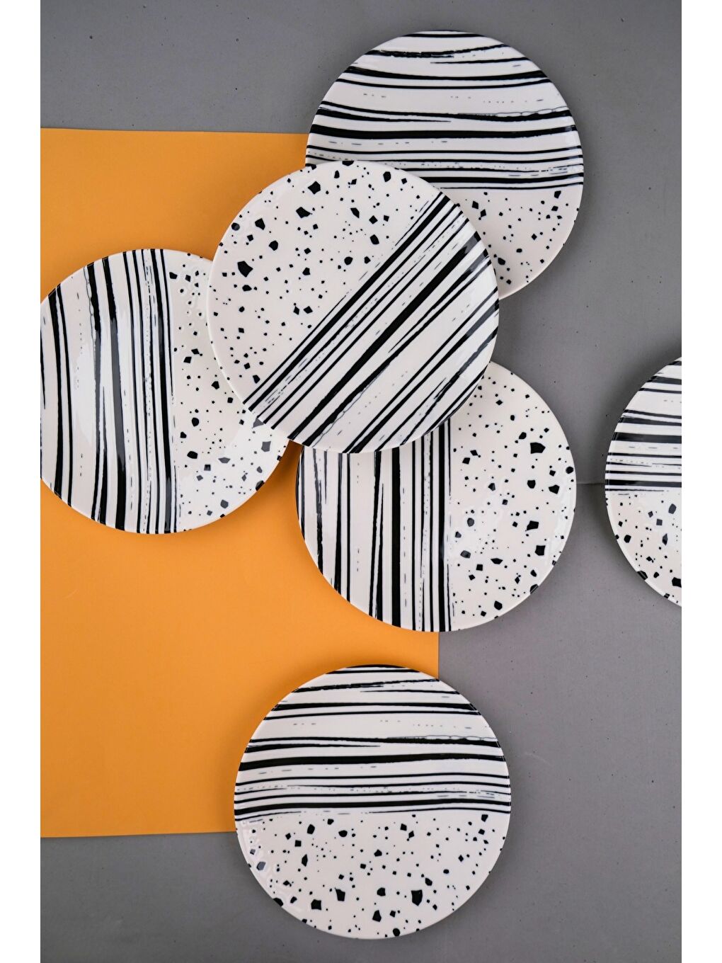 Karışık Porselen Sidereal Pasta Tabağı 19,50cm SD3 6 Kişilik 6 Parça