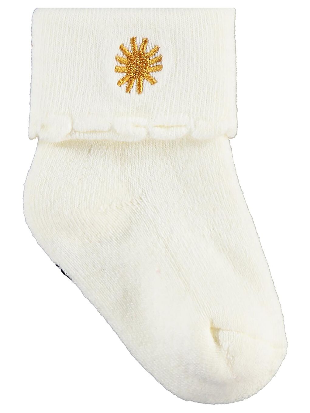 Beyaz Baby Nakışlı Kıvrık Havlu 6-18 Ay 3'lü Bebek Kız Çorap Set - Standart 12 Ay-4