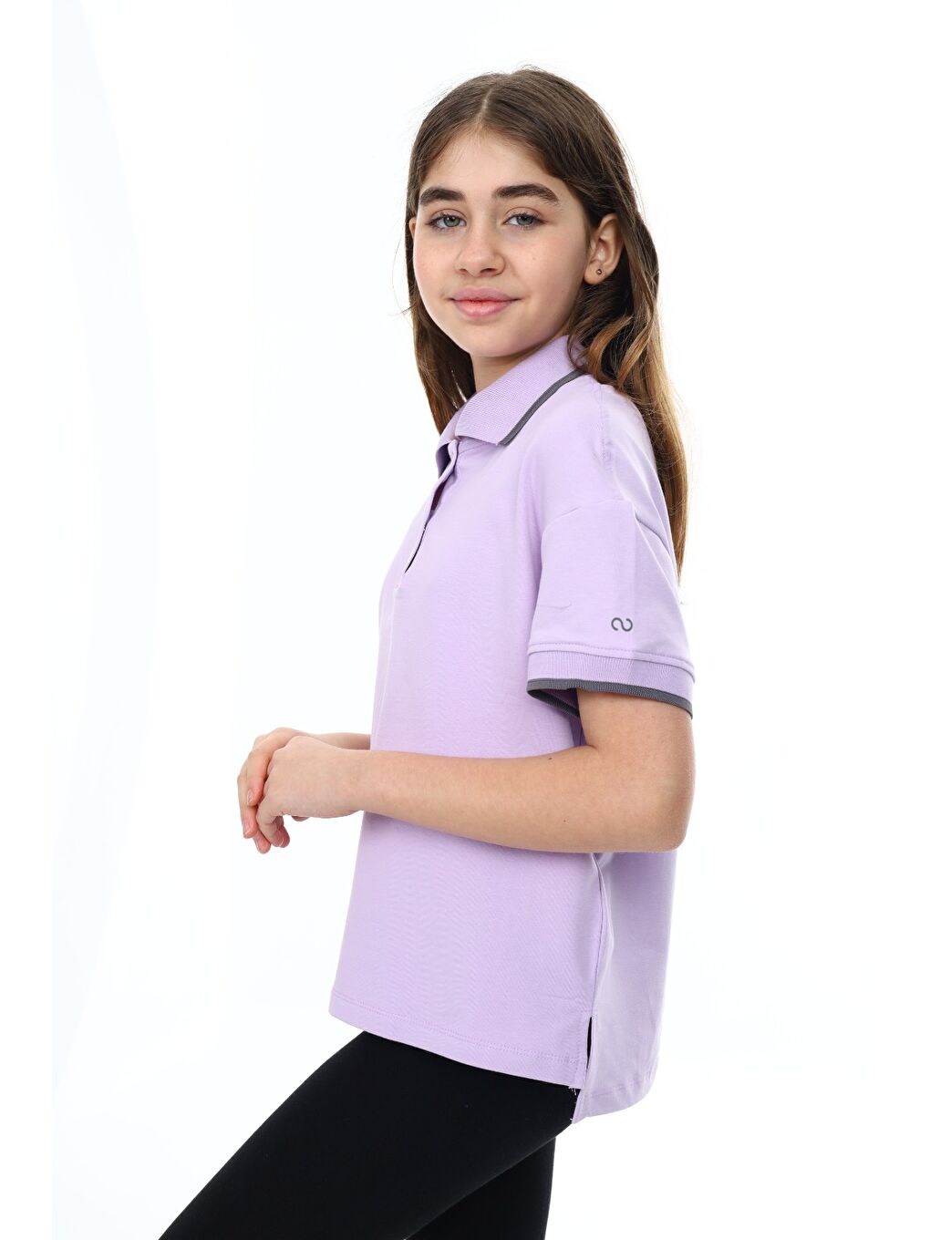 Lila Kız Çocuk Baskılı Tişört-3