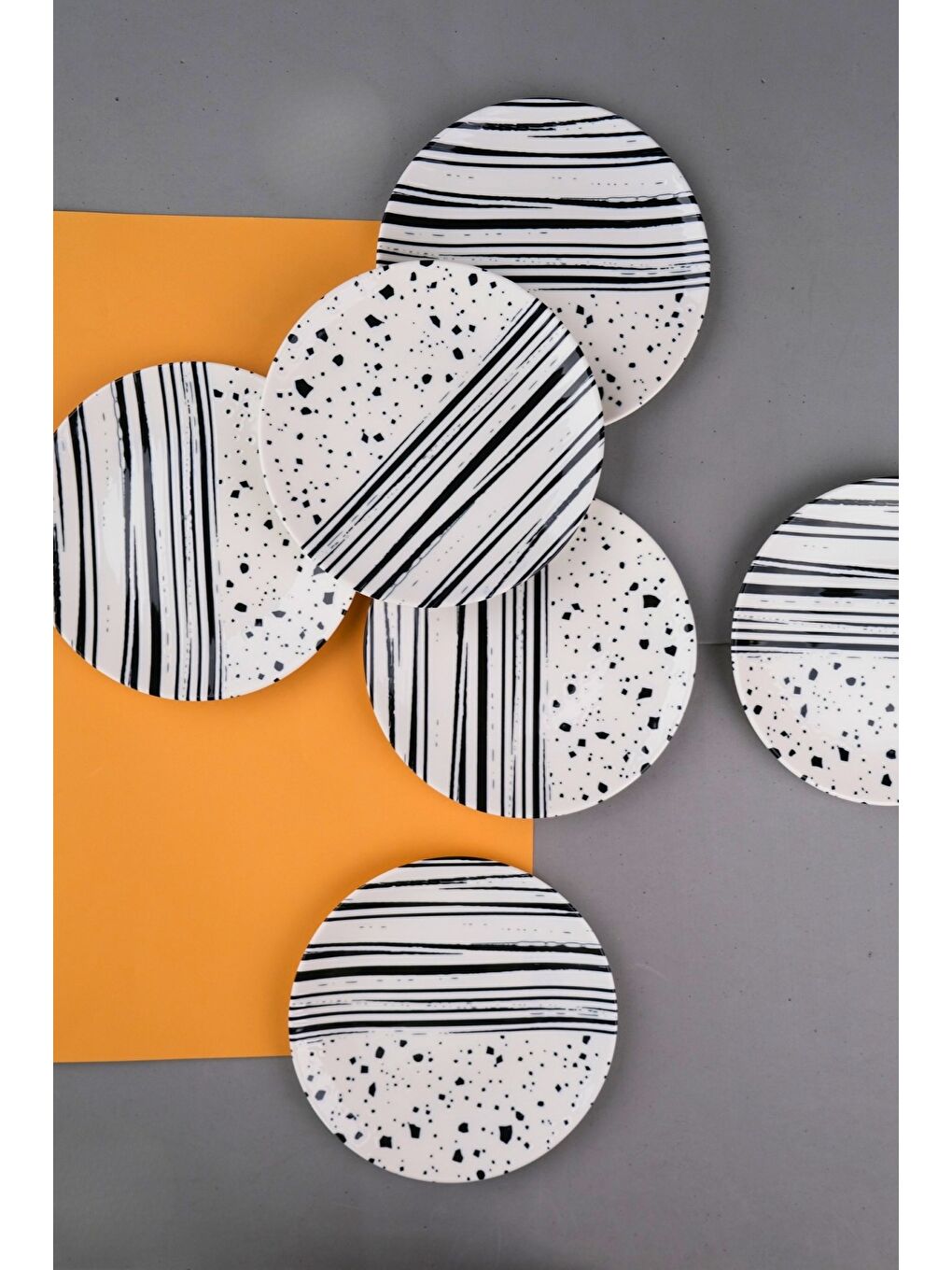 Karışık Porselen Sidereal Pasta Tabağı 19,50cm SD3 6 Kişilik 6 Parça-2